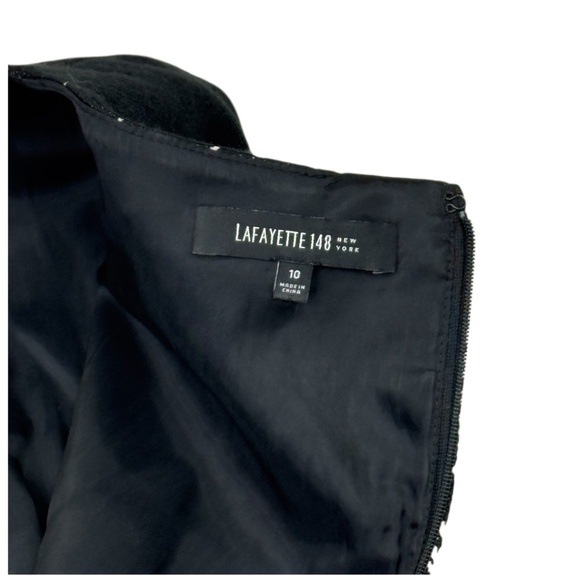 Lafayette 148 Sheath Black Ivory Dress - Picture 8 of 16